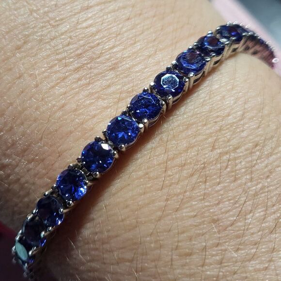 Fluorite Tennis Bracelet in Rhodium Over Sterling Silver